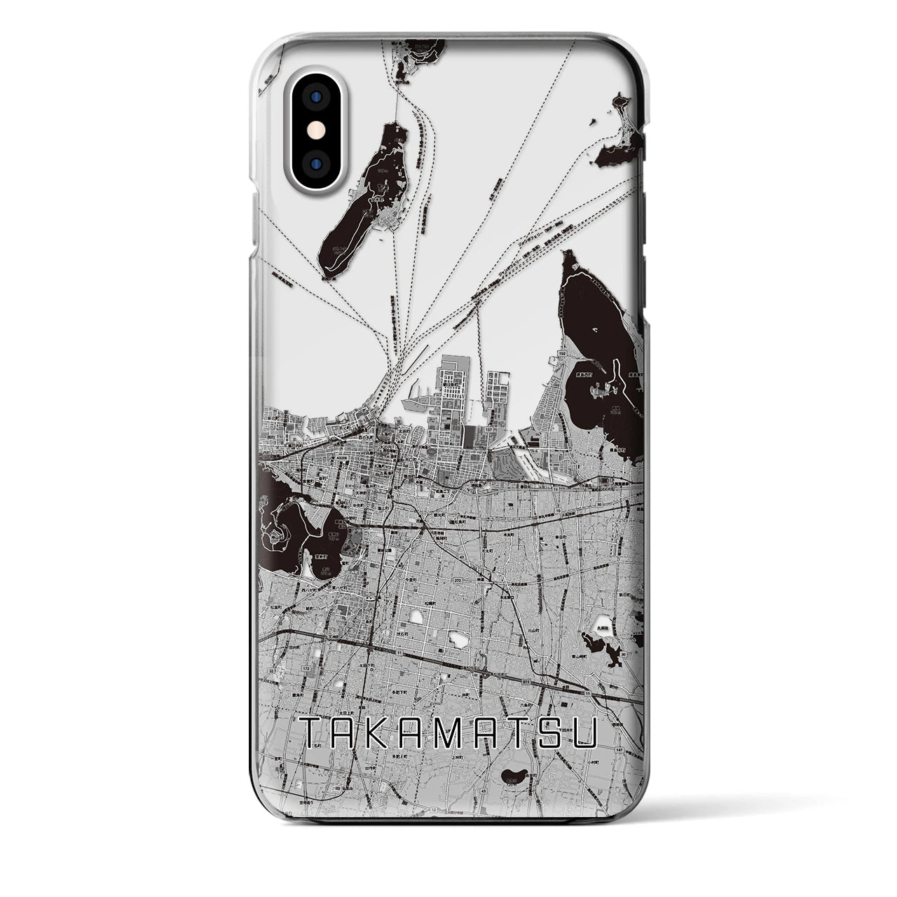 【高松(香川県)】地図柄iPhoneケース(クリアタイプ)