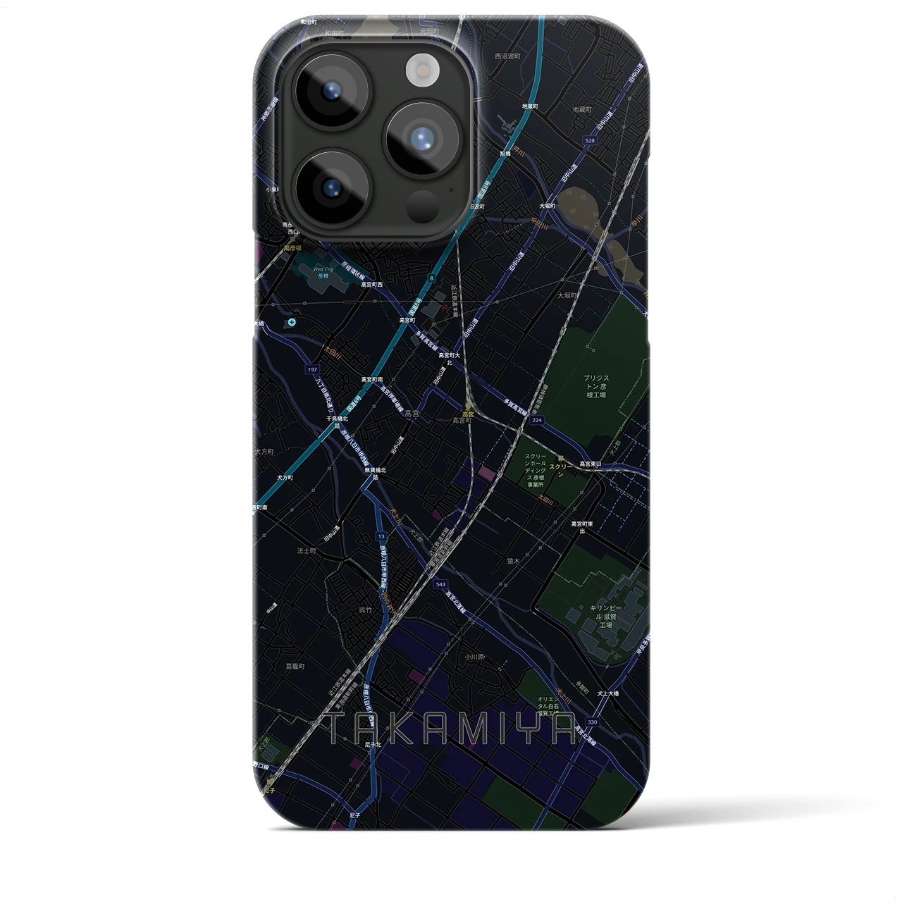 【高宮(滋賀県)】地図柄iPhoneケース(バックカバータイプ)