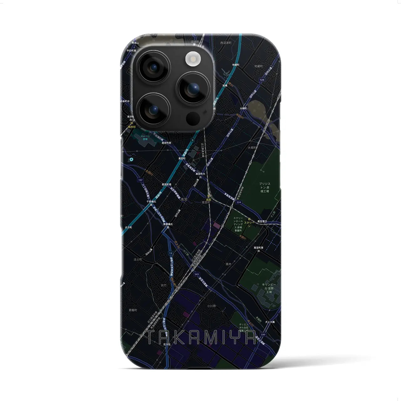 【高宮(滋賀県)】地図柄iPhoneケース(バックカバータイプ)