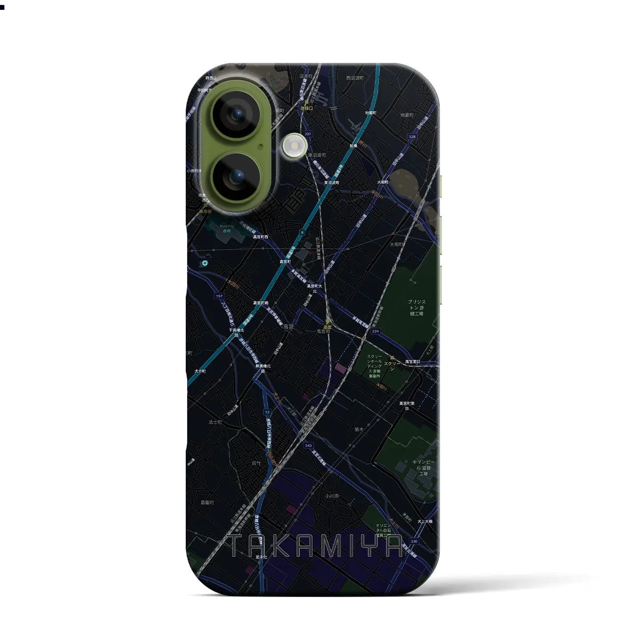 【高宮(滋賀県)】地図柄iPhoneケース(バックカバータイプ)