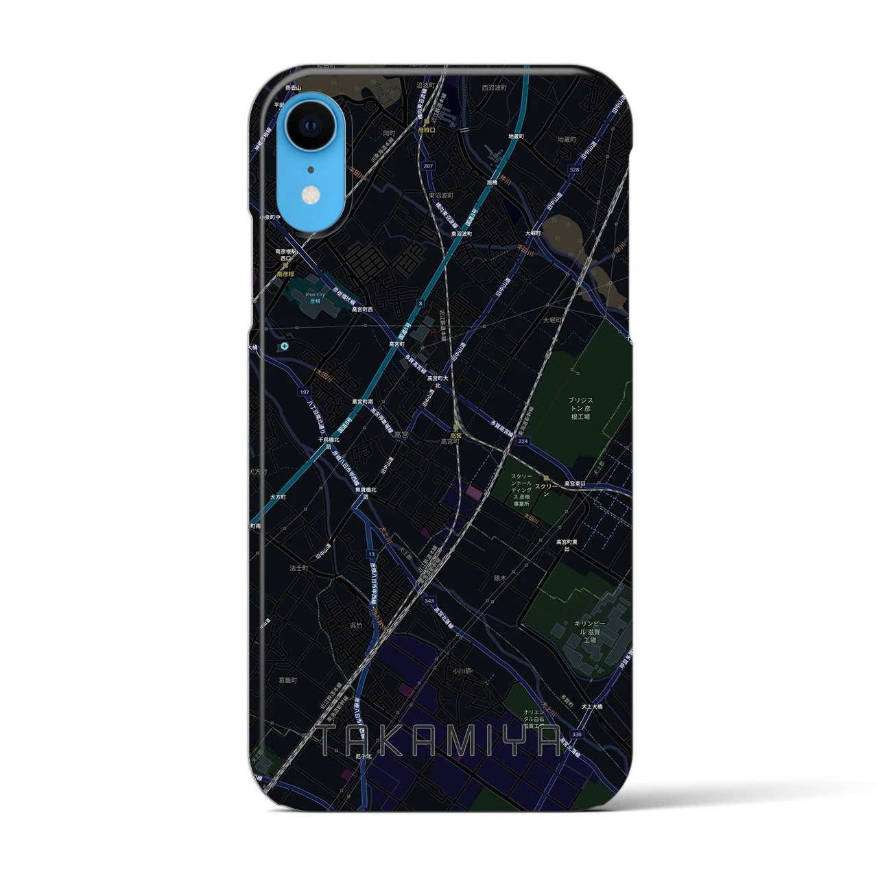 【高宮(滋賀県)】地図柄iPhoneケース(バックカバータイプ)