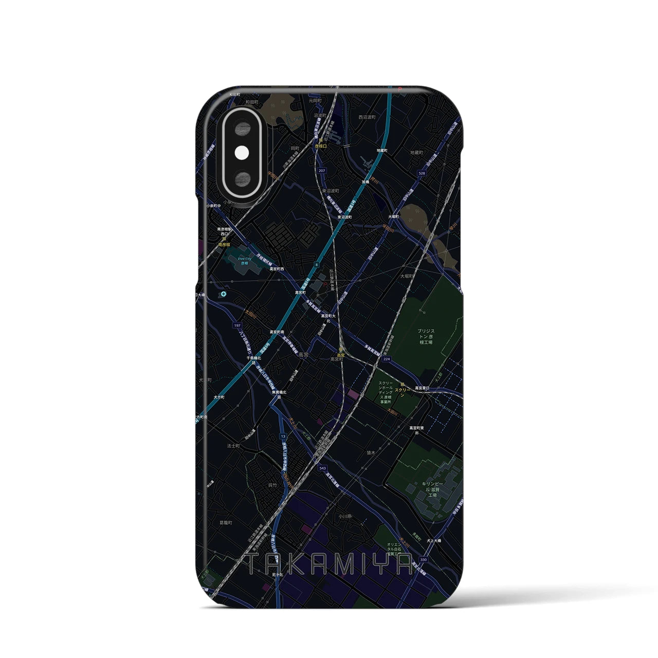 【高宮(滋賀県)】地図柄iPhoneケース(バックカバータイプ)
