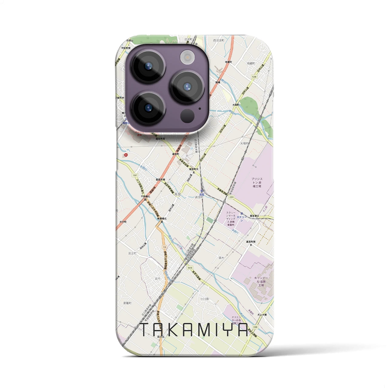 【高宮(滋賀県)】地図柄iPhoneケース(バックカバータイプ)