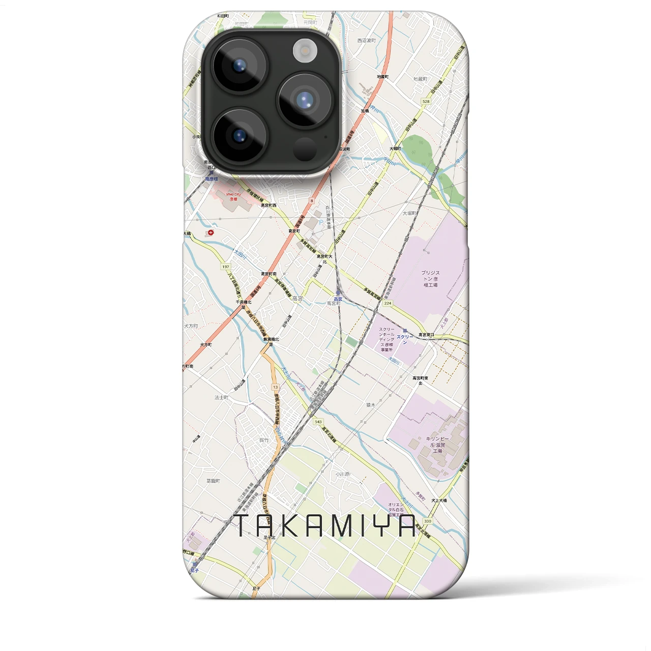 【高宮(滋賀県)】地図柄iPhoneケース(バックカバータイプ)