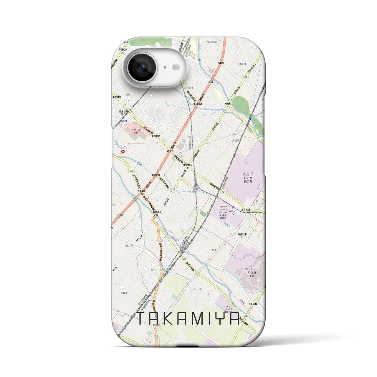 【高宮(滋賀県)】地図柄iPhoneケース(バックカバータイプ)