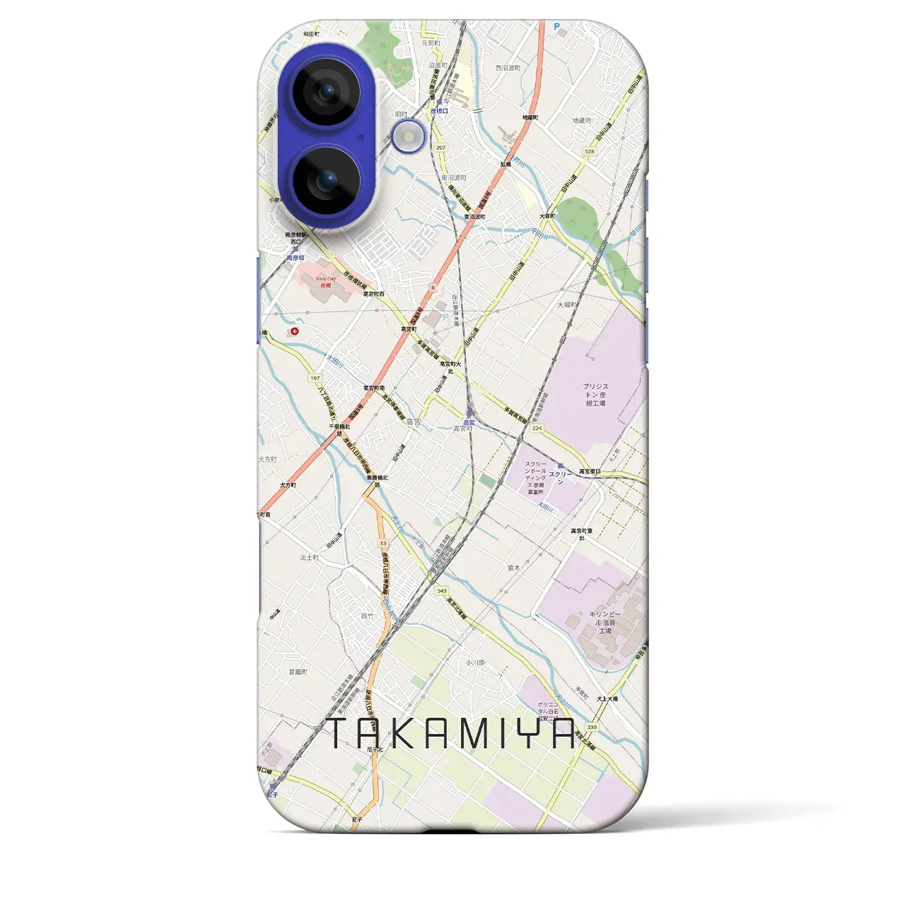 【高宮(滋賀県)】地図柄iPhoneケース(バックカバータイプ)ナチュラル・iPhone 16 Pro Max 用