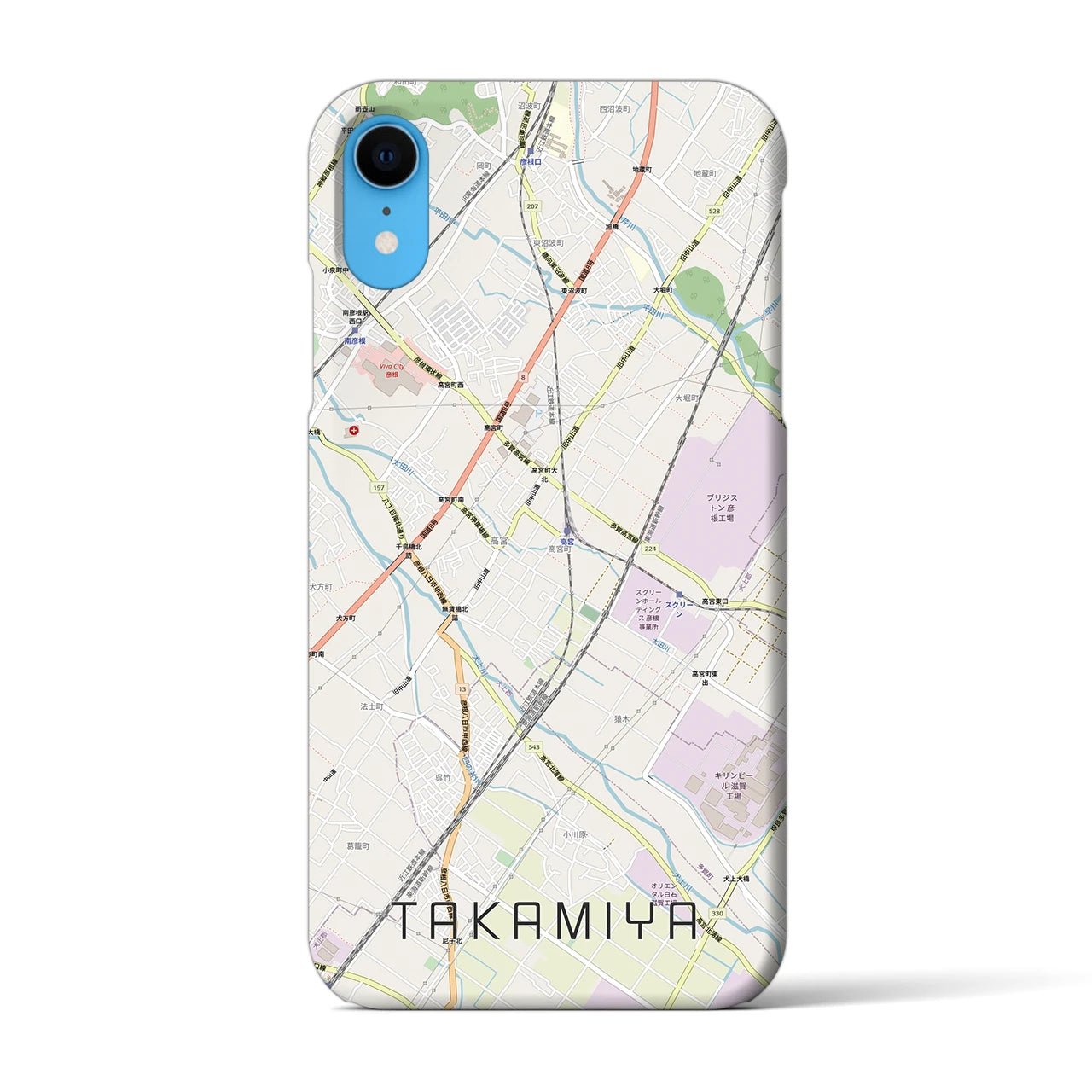 【高宮(滋賀県)】地図柄iPhoneケース(バックカバータイプ)
