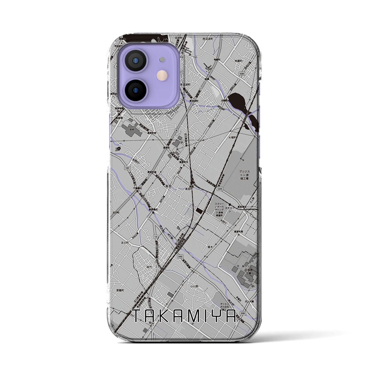 【高宮(滋賀県)】地図柄iPhoneケース(クリアタイプ)
