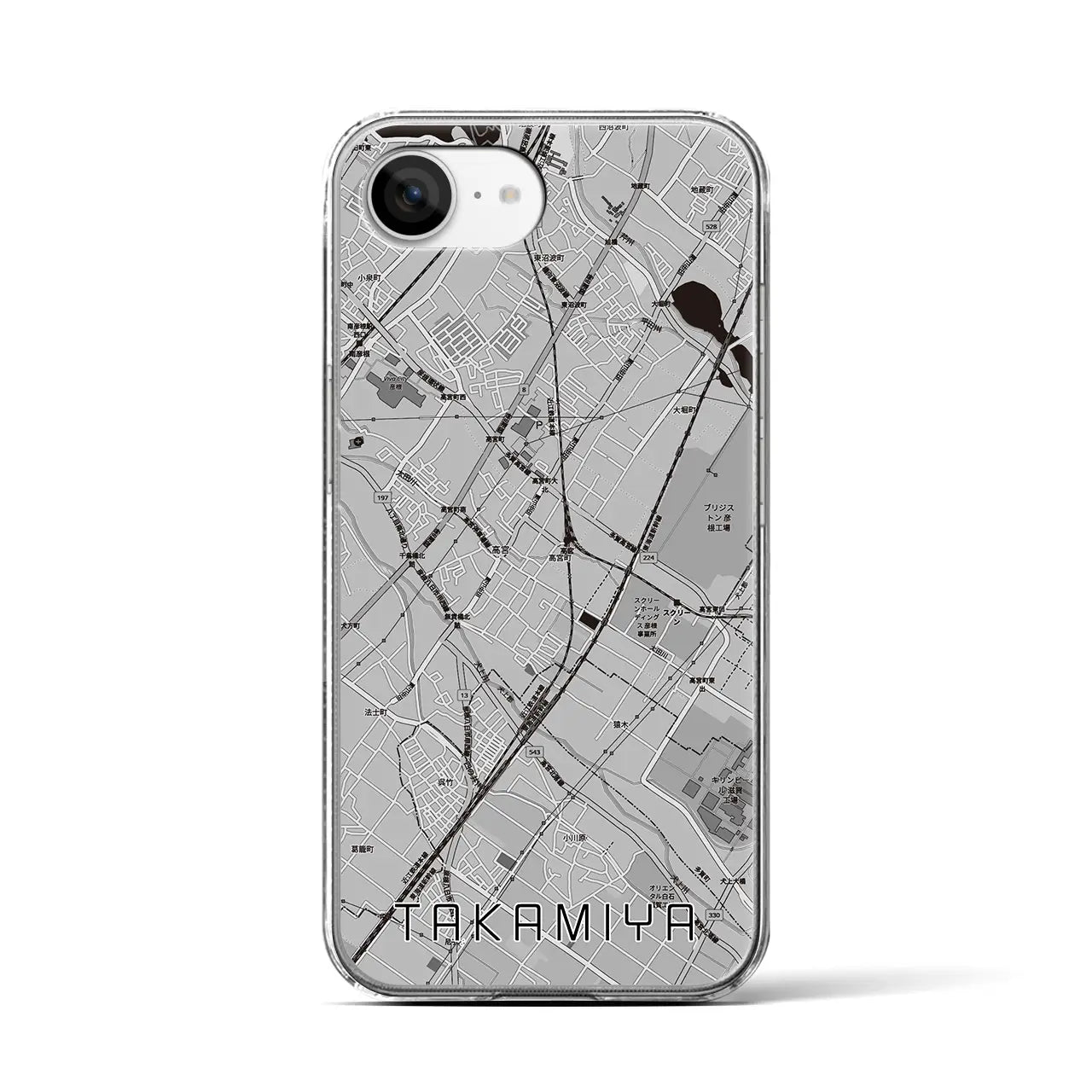 【高宮(滋賀県)】地図柄iPhoneケース(クリアタイプ)