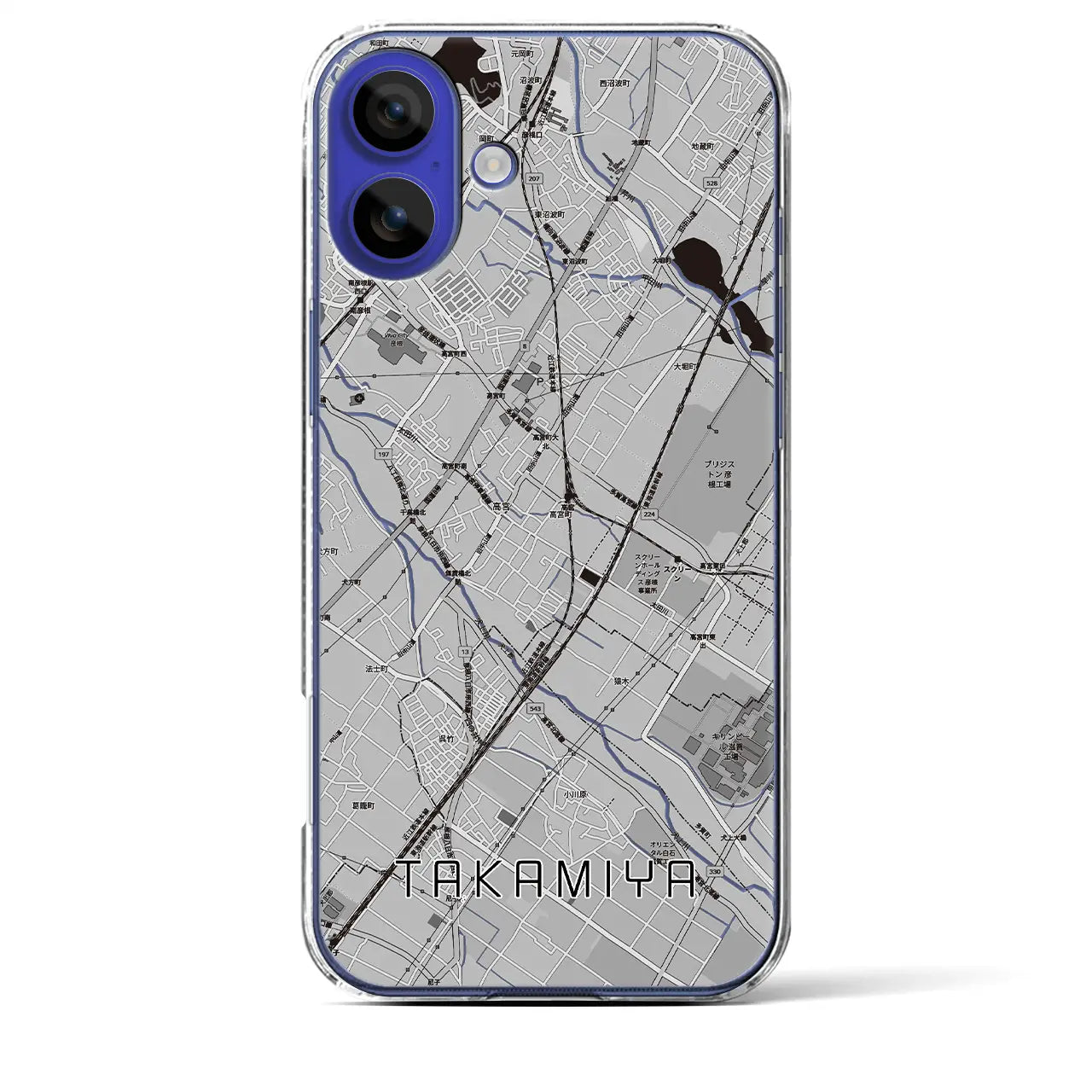 【高宮(滋賀県)】地図柄iPhoneケース(クリアタイプ)