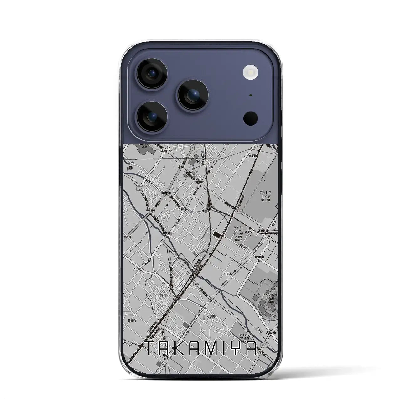 【高宮(滋賀県)】地図柄iPhoneケース(クリアタイプ)