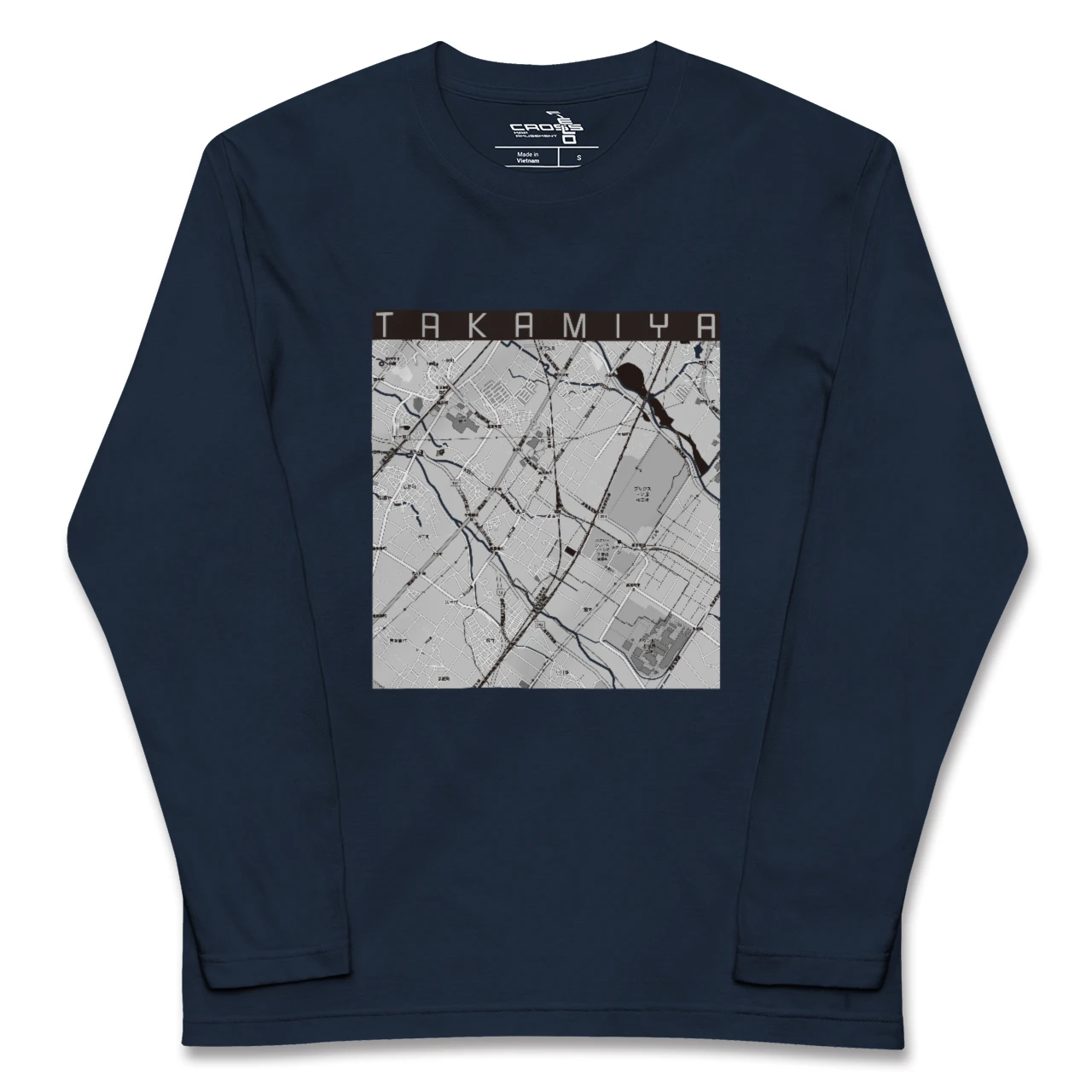 【高宮(滋賀県)(滋賀県)】地図柄ロングスリーブTシャツ