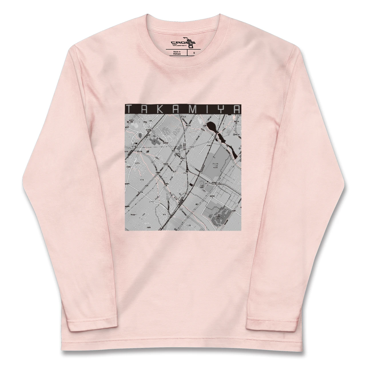 【高宮(滋賀県)】地図柄ロングスリーブTシャツ