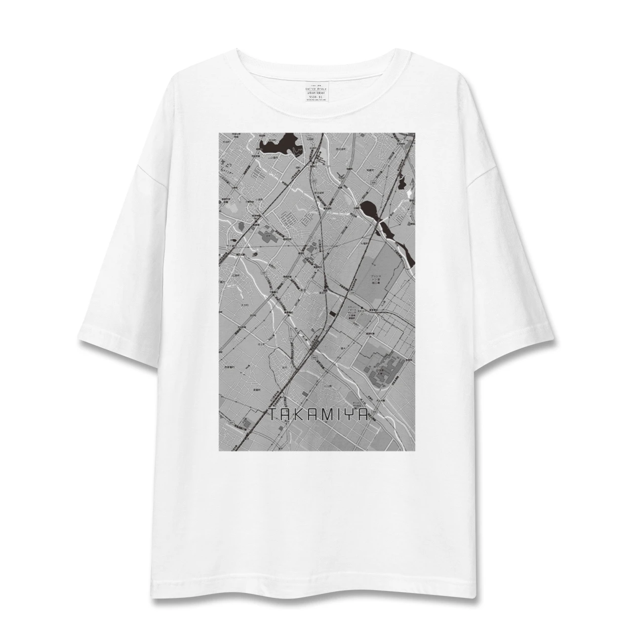 【高宮(滋賀県)】地図柄ビッグシルエットTシャツ