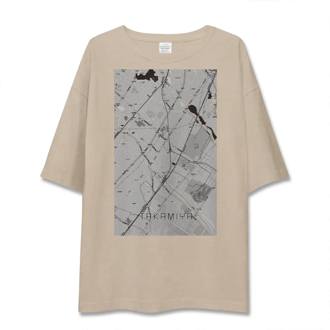 【高宮(滋賀県)】地図柄ビッグシルエットTシャツ