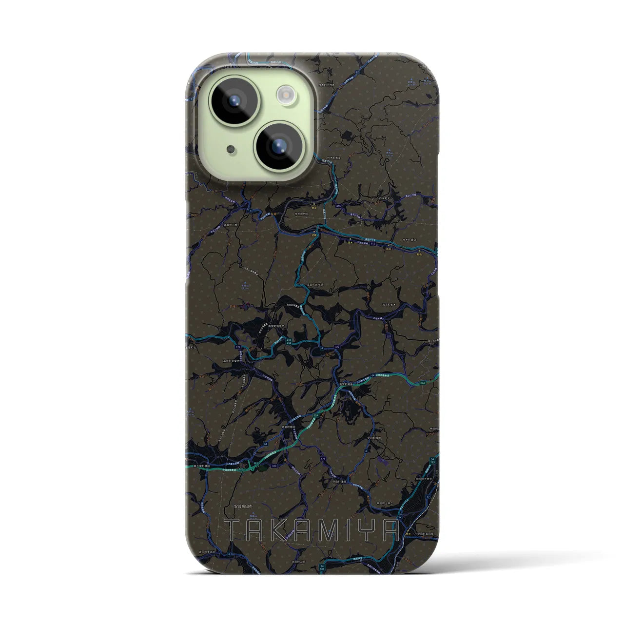 【高宮(広島県)】地図柄iPhoneケース(バックカバータイプ)