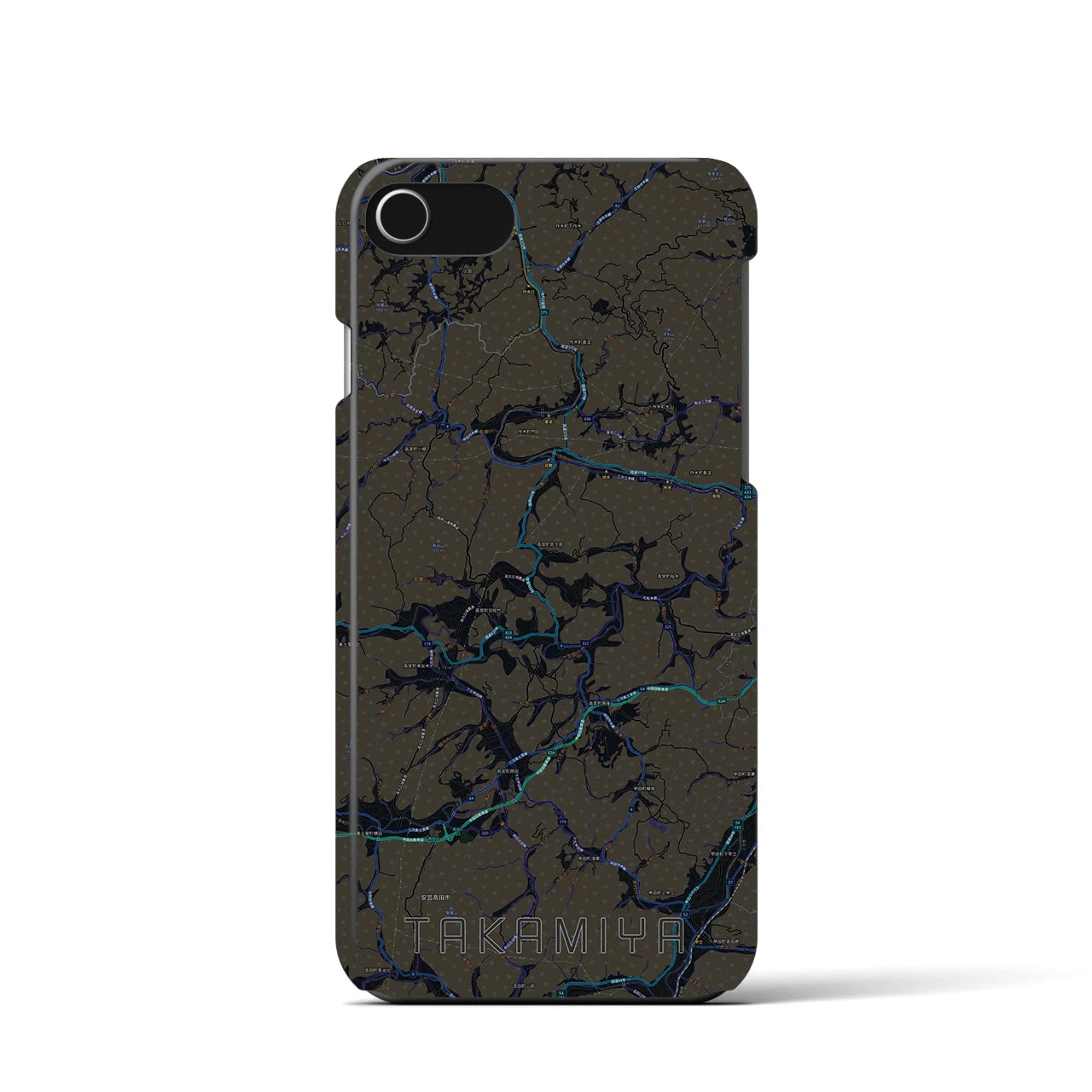 【高宮(広島県)】地図柄iPhoneケース(バックカバータイプ)