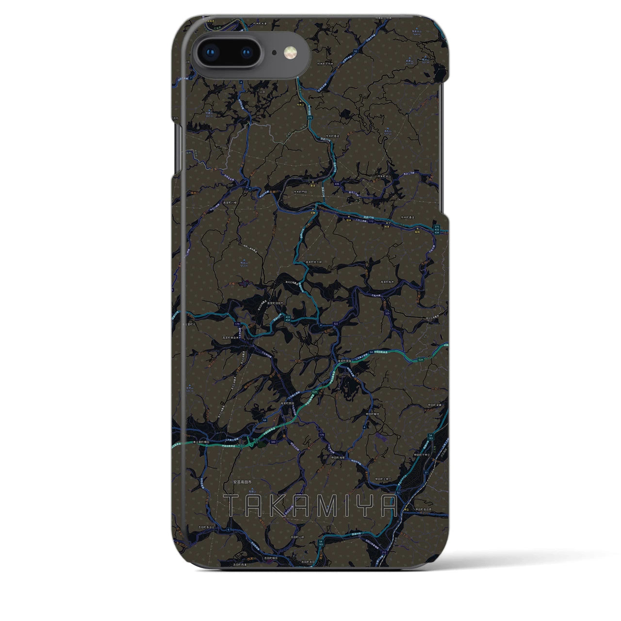 【高宮(広島県)】地図柄iPhoneケース(バックカバータイプ)