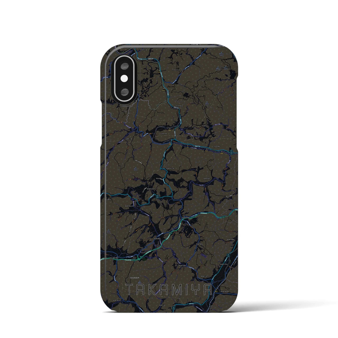 【高宮(広島県)】地図柄iPhoneケース(バックカバータイプ)