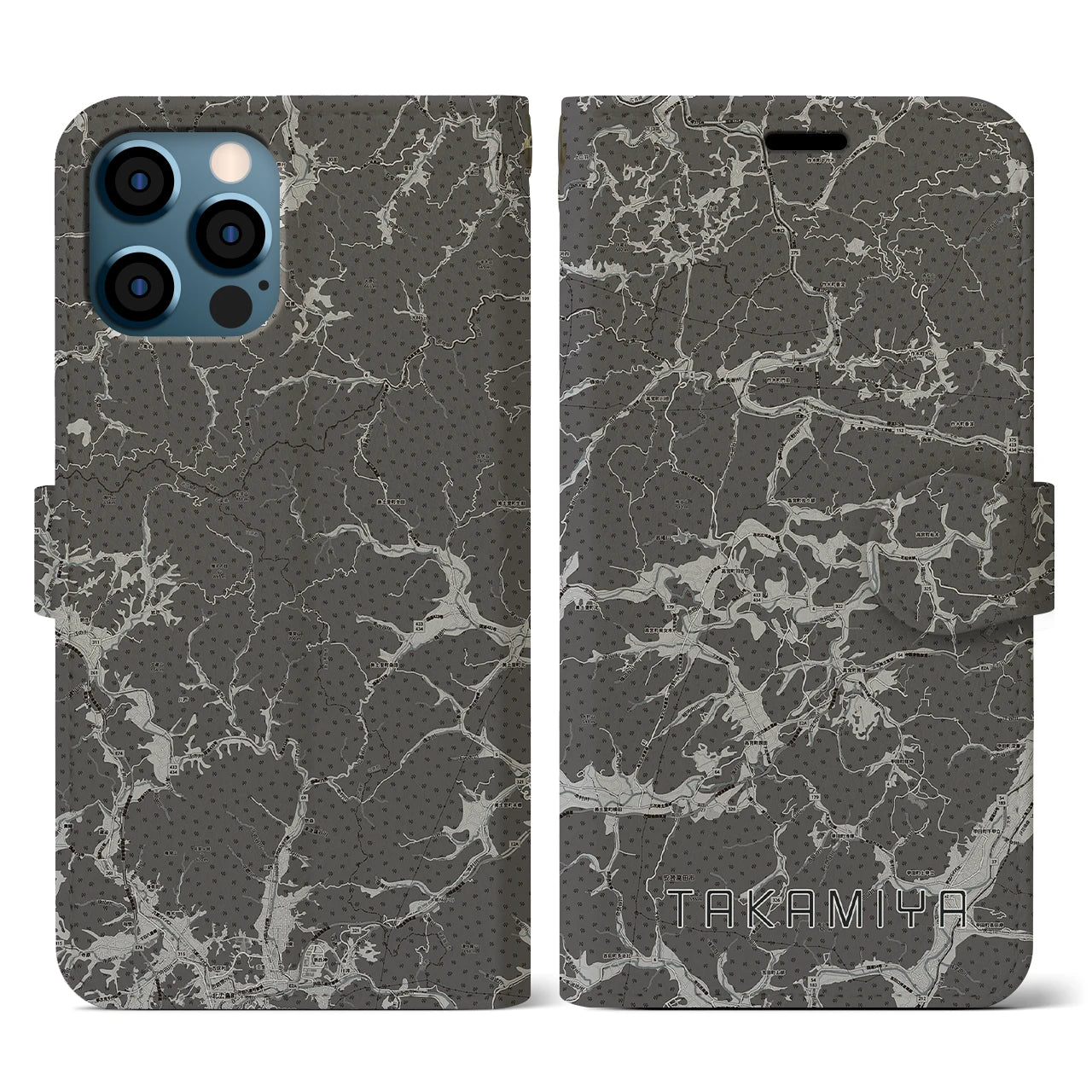 【高宮(広島県)】地図柄iPhoneケース(手帳タイプ)