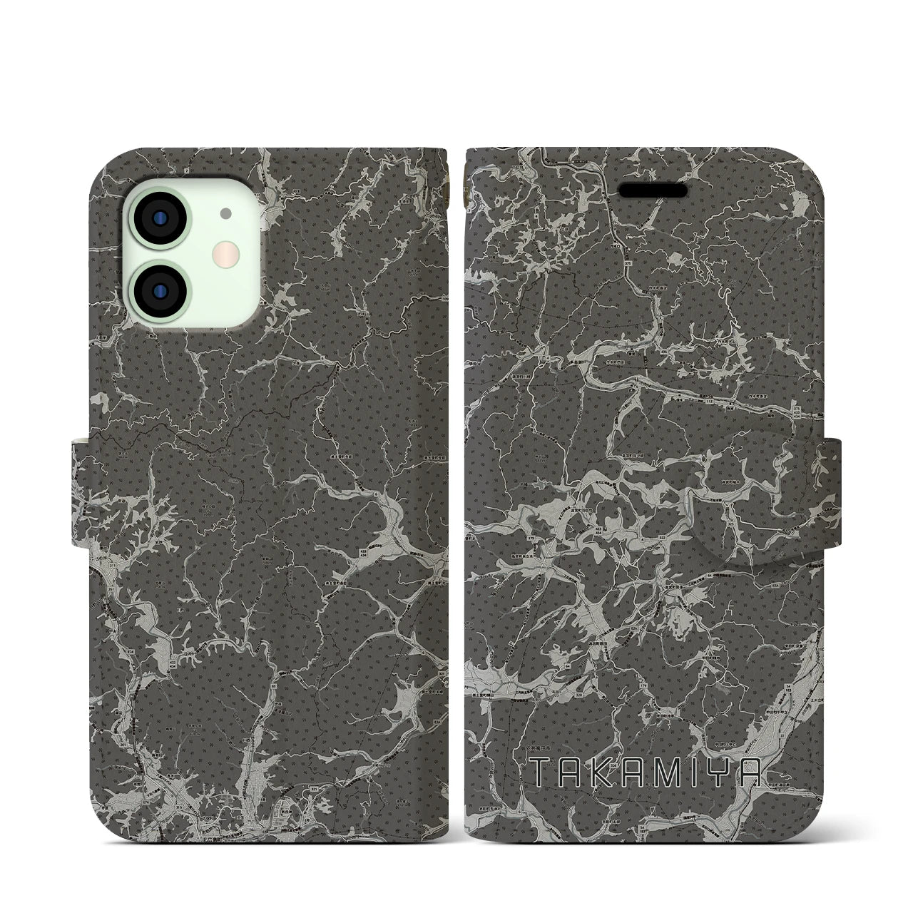 【高宮(広島県)】地図柄iPhoneケース(手帳タイプ)