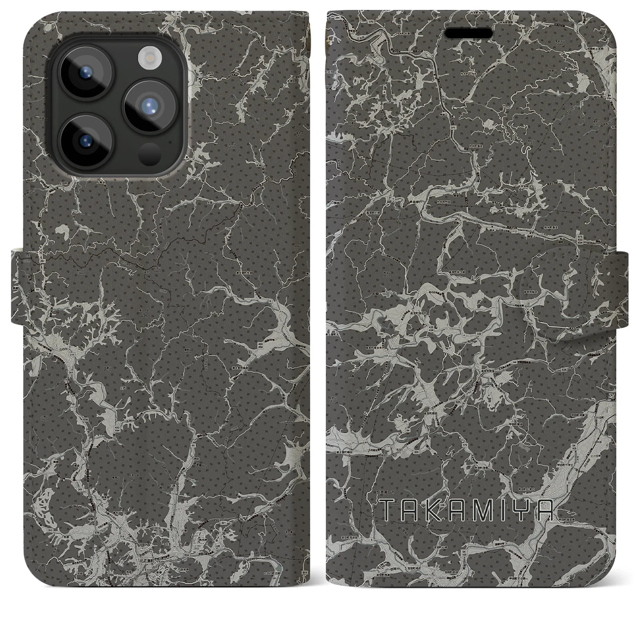 【高宮(広島県)】地図柄iPhoneケース(手帳タイプ)