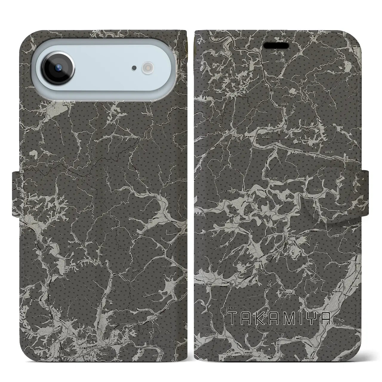 【高宮(広島県)】地図柄iPhoneケース(手帳タイプ)