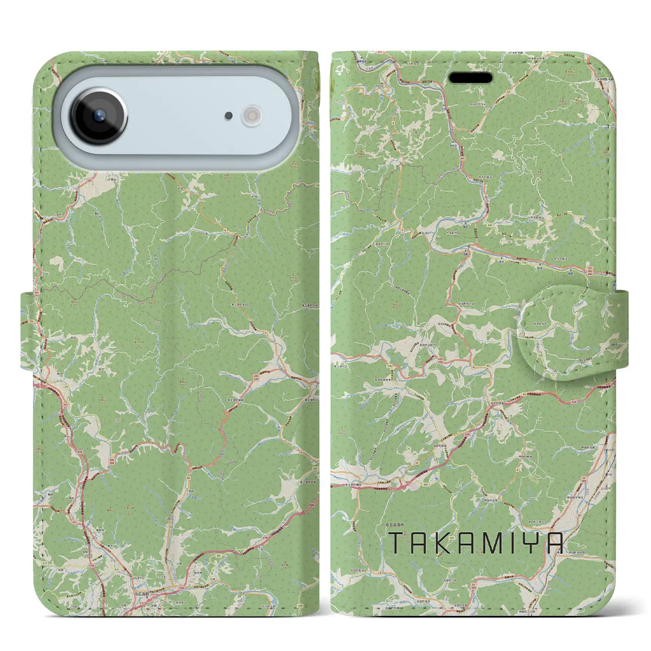 【高宮(広島県)】地図柄iPhoneケース(手帳タイプ)