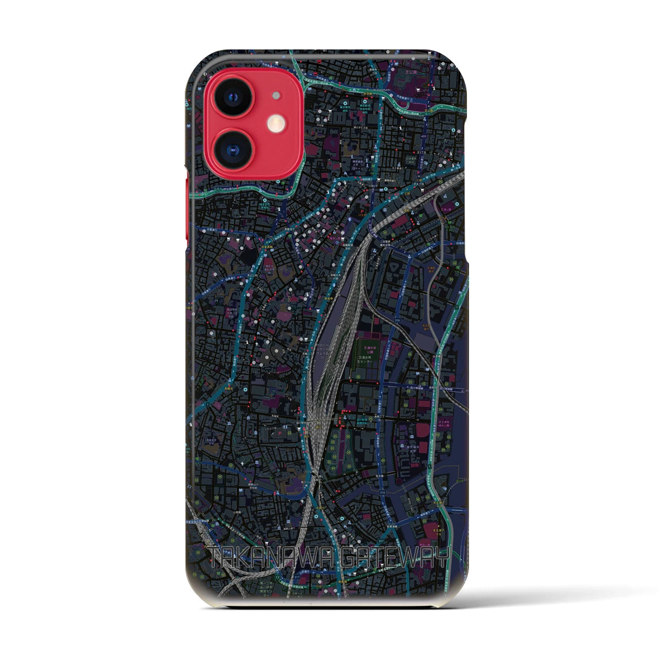 【高輪ゲートウェイ(東京都)】地図柄iPhoneケース(バックカバータイプ)