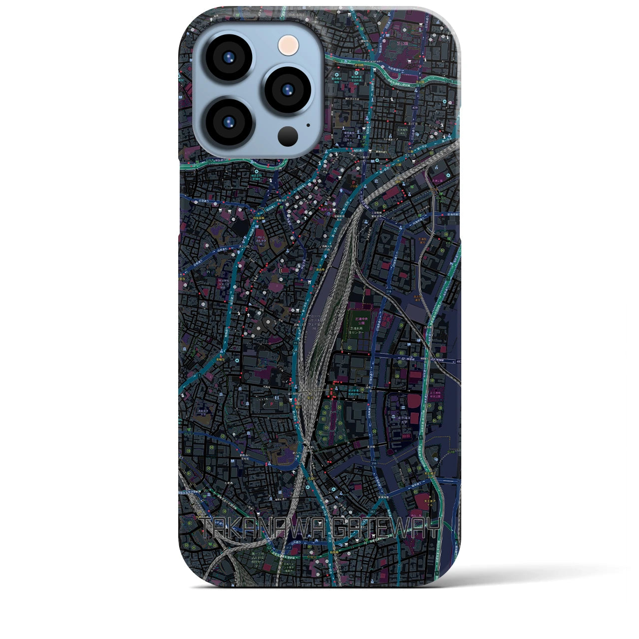 【高輪ゲートウェイ(東京都)】地図柄iPhoneケース(バックカバータイプ)