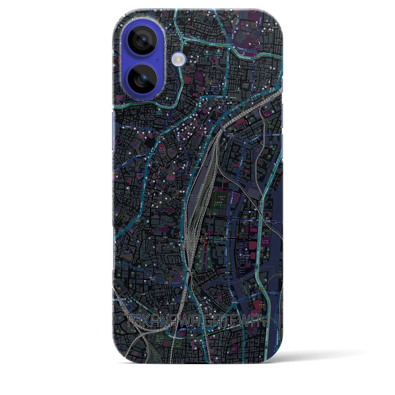 【高輪ゲートウェイ(東京都)】地図柄iPhoneケース(バックカバータイプ)