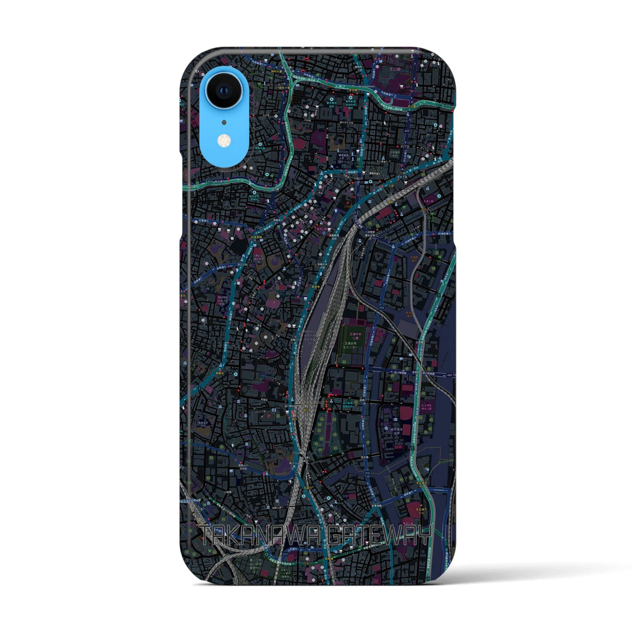 【高輪ゲートウェイ(東京都)】地図柄iPhoneケース(バックカバータイプ)