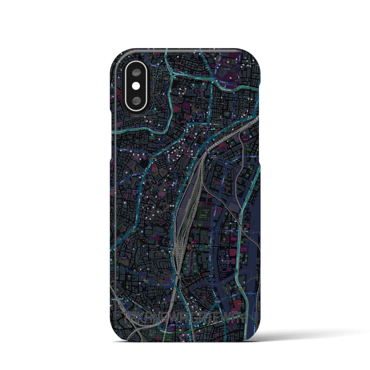【高輪ゲートウェイ(東京都)】地図柄iPhoneケース(バックカバータイプ)