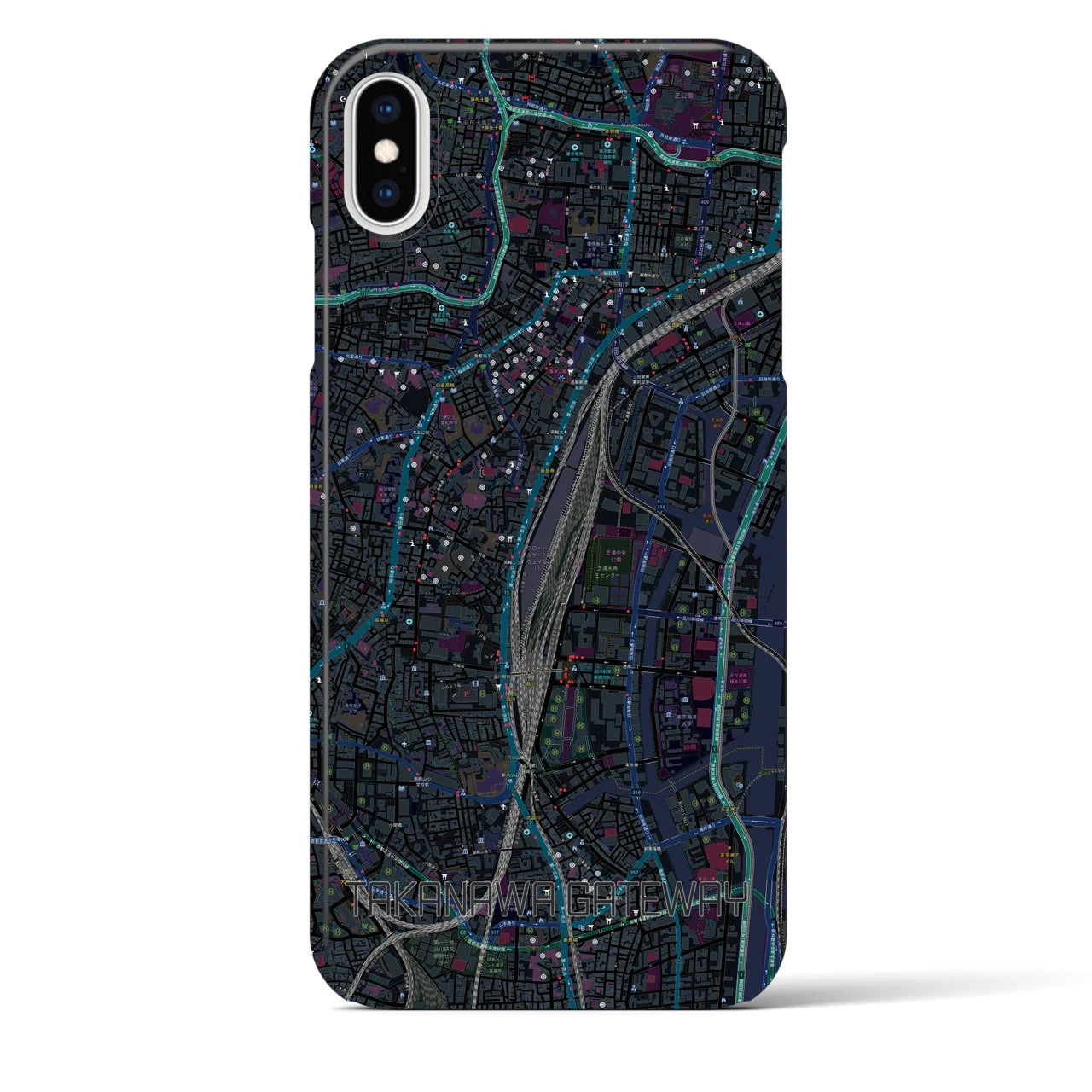 【高輪ゲートウェイ(東京都)】地図柄iPhoneケース(バックカバータイプ)