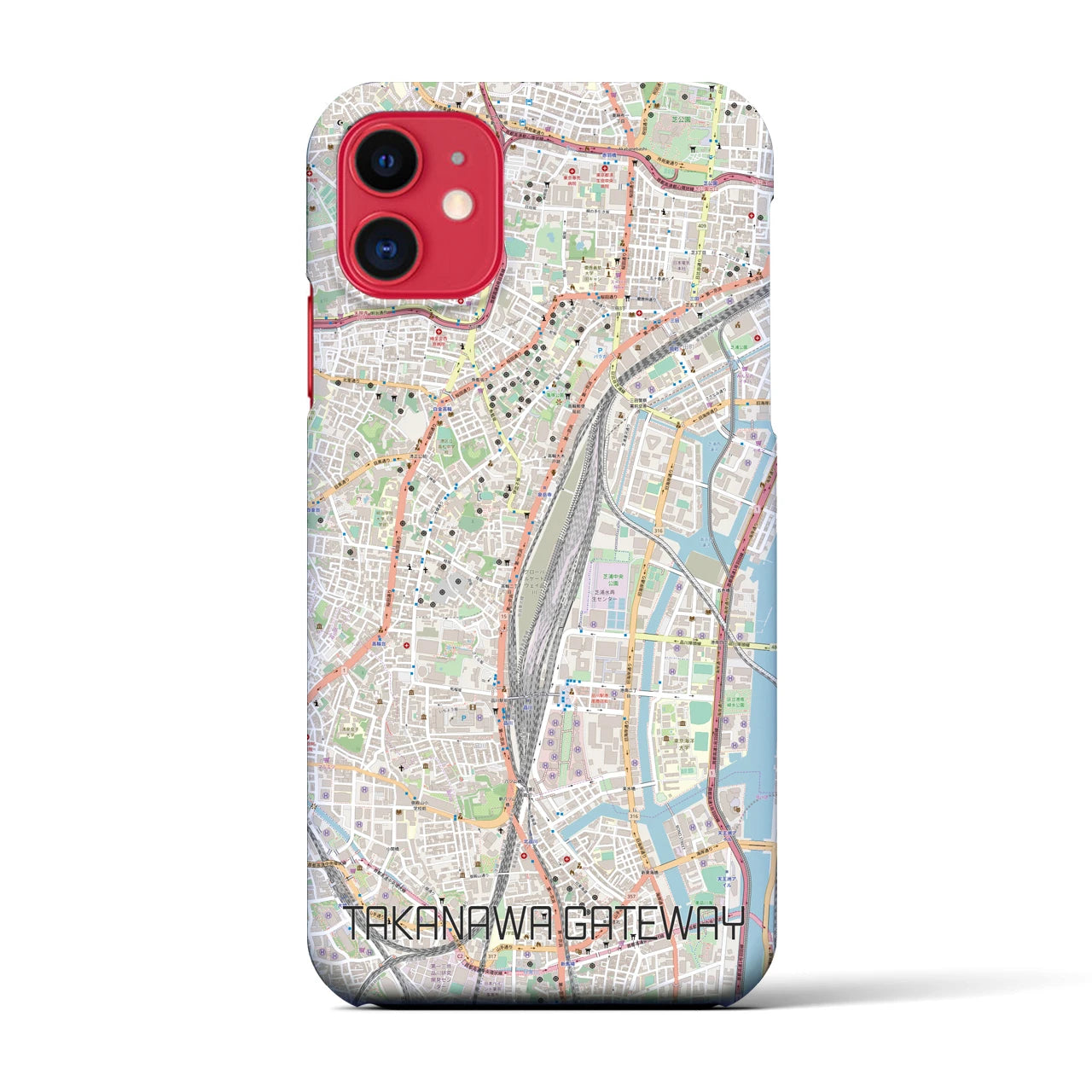 【高輪ゲートウェイ(東京都)】地図柄iPhoneケース(バックカバータイプ)