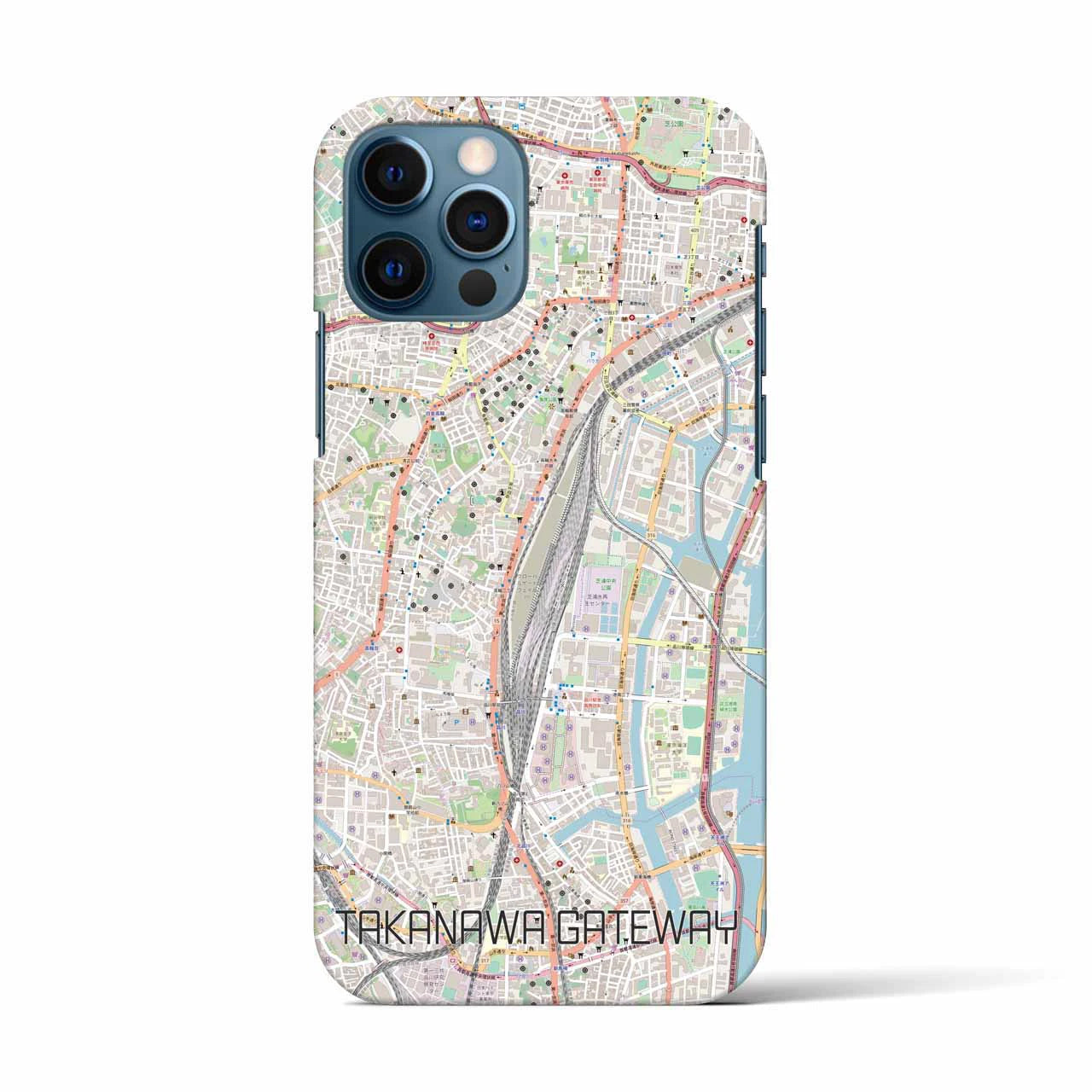 【高輪ゲートウェイ(東京都)】地図柄iPhoneケース(バックカバータイプ)