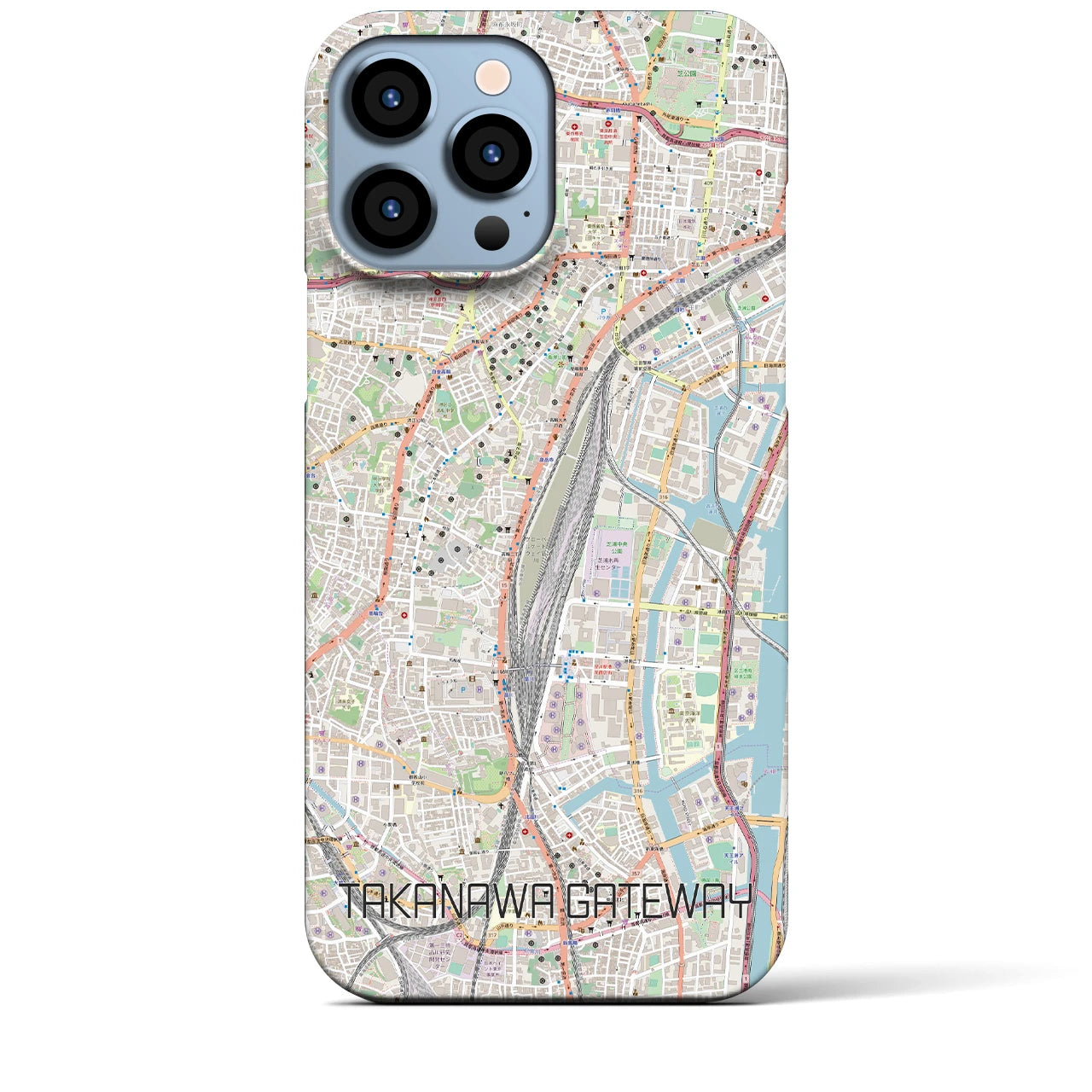 【高輪ゲートウェイ(東京都)】地図柄iPhoneケース(バックカバータイプ)
