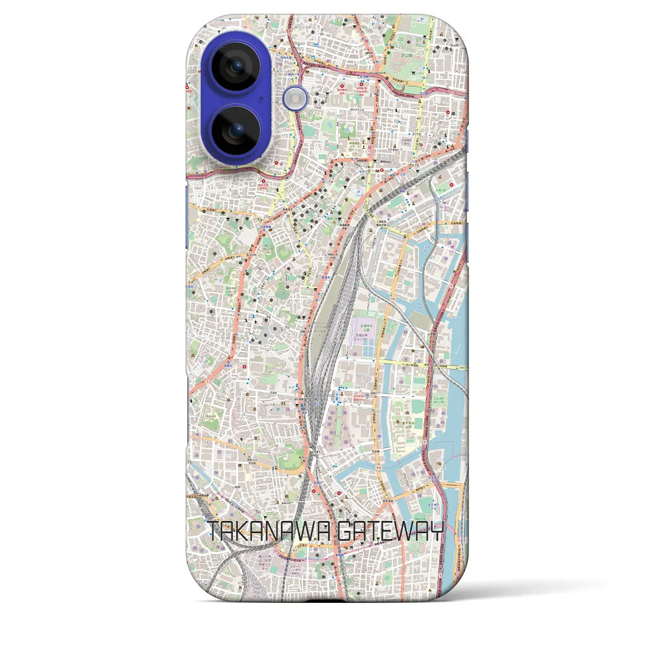 【高輪ゲートウェイ(東京都)】地図柄iPhoneケース(バックカバータイプ)