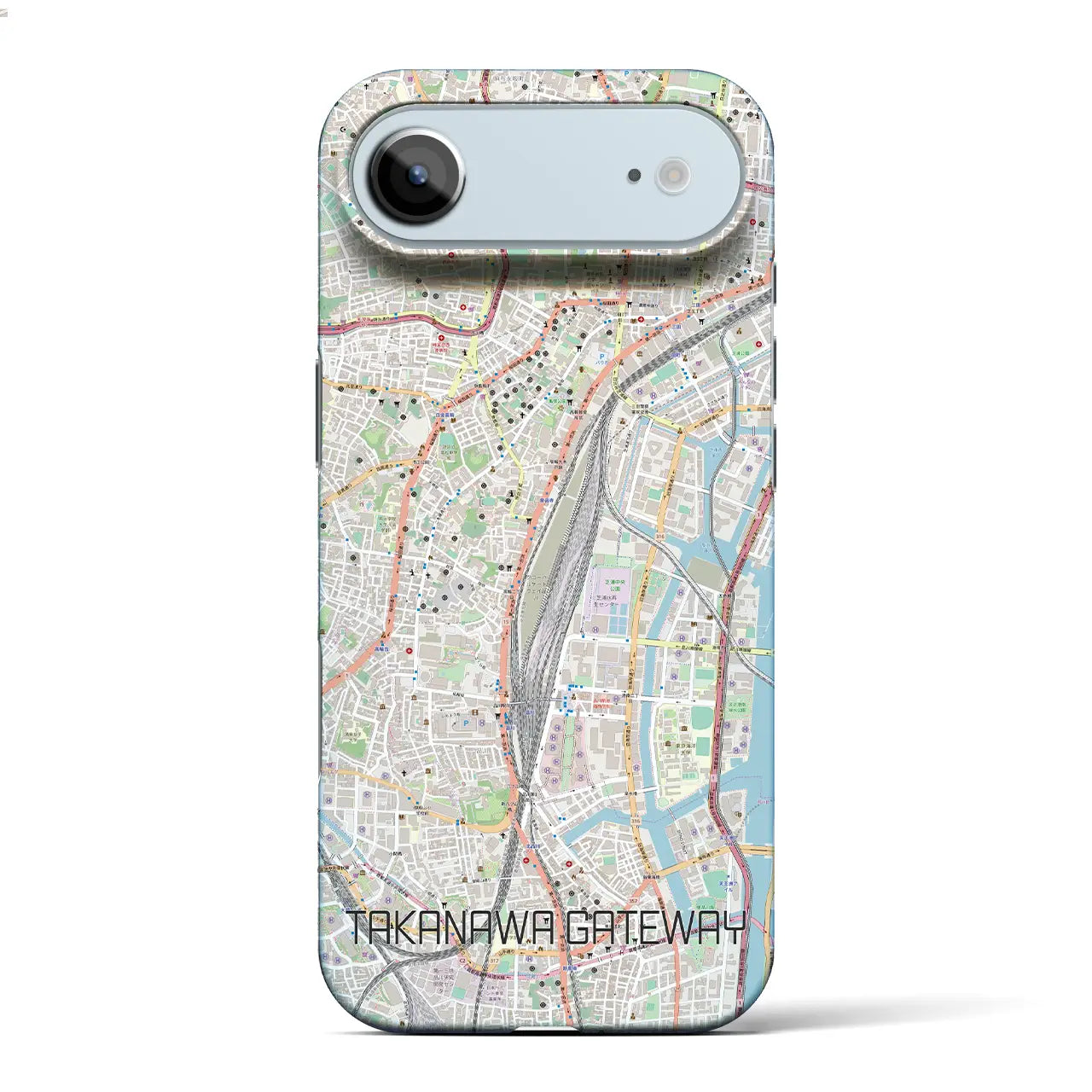 【高輪ゲートウェイ(東京都)】地図柄iPhoneケース(バックカバータイプ)ブラック・iPhone 17 Pro Max 用