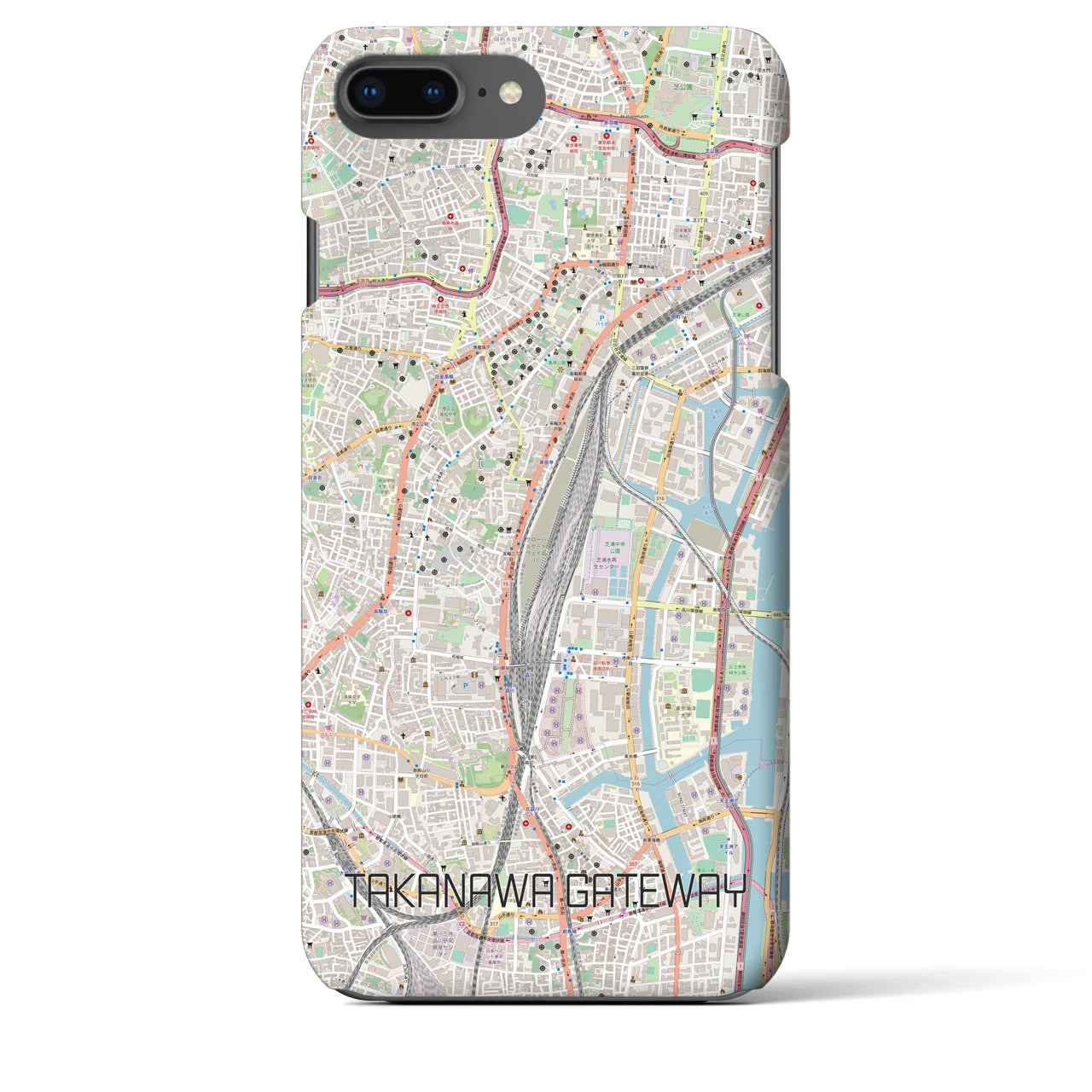 【高輪ゲートウェイ(東京都)】地図柄iPhoneケース(バックカバータイプ)