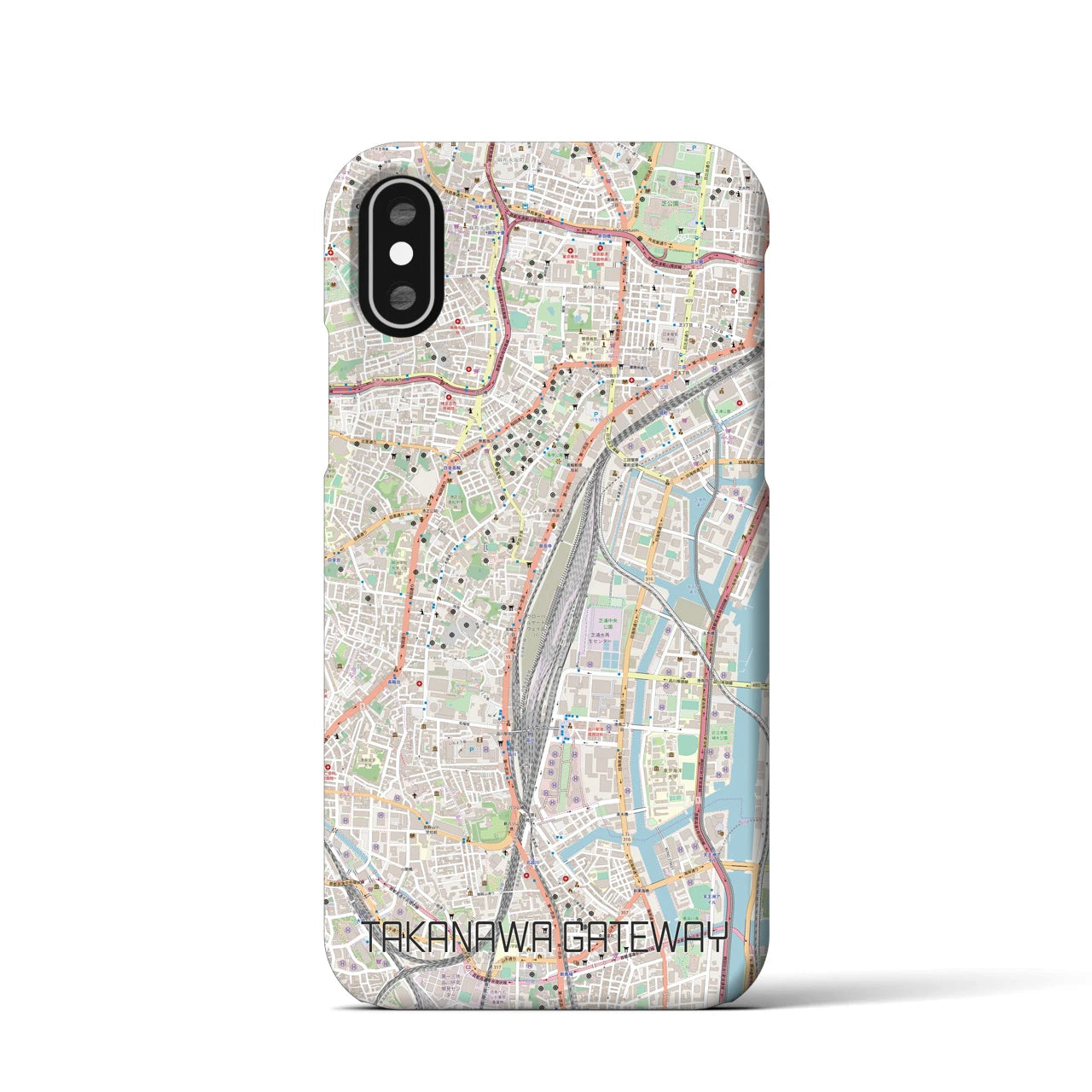 【高輪ゲートウェイ(東京都)】地図柄iPhoneケース(バックカバータイプ)