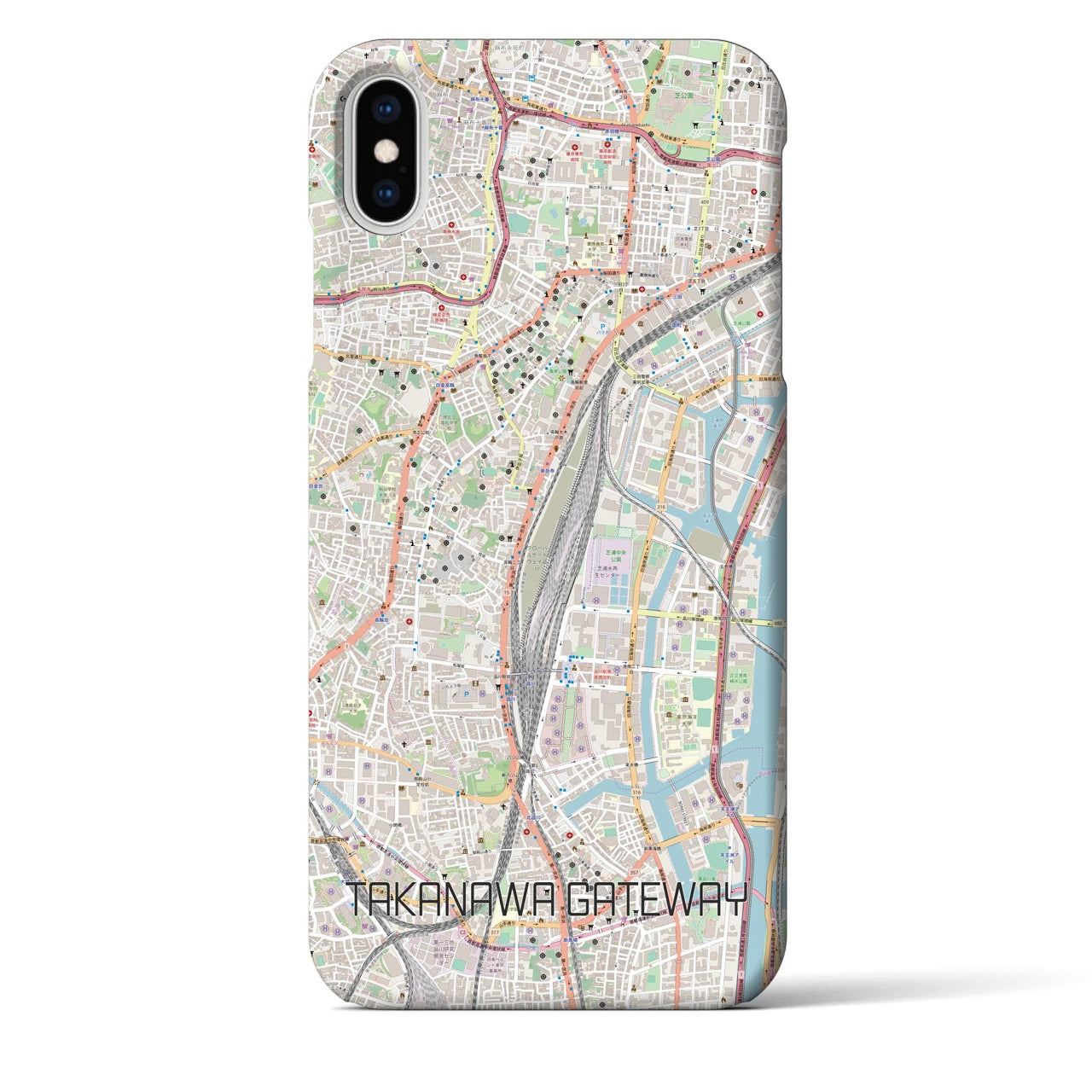 【高輪ゲートウェイ(東京都)】地図柄iPhoneケース(バックカバータイプ)