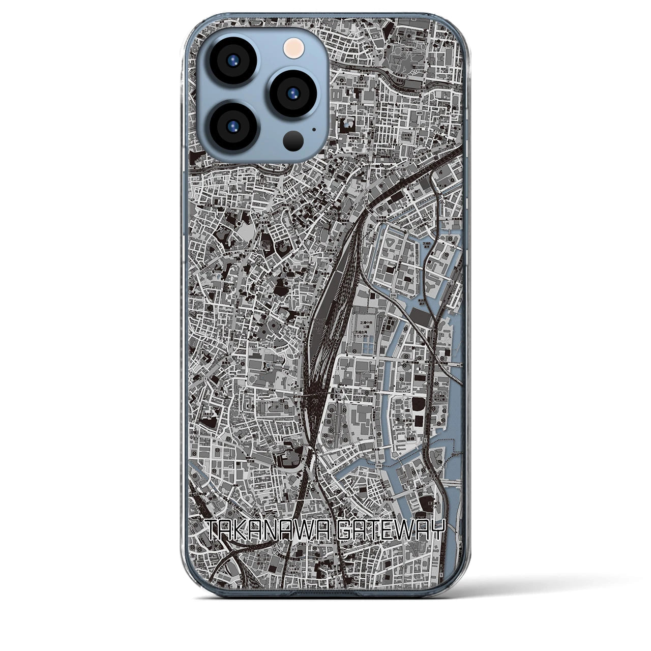 【高輪ゲートウェイ(東京都)】地図柄iPhoneケース(クリアタイプ)