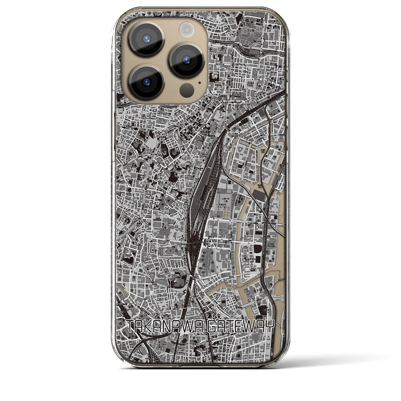 【高輪ゲートウェイ(東京都)】地図柄iPhoneケース(クリアタイプ)