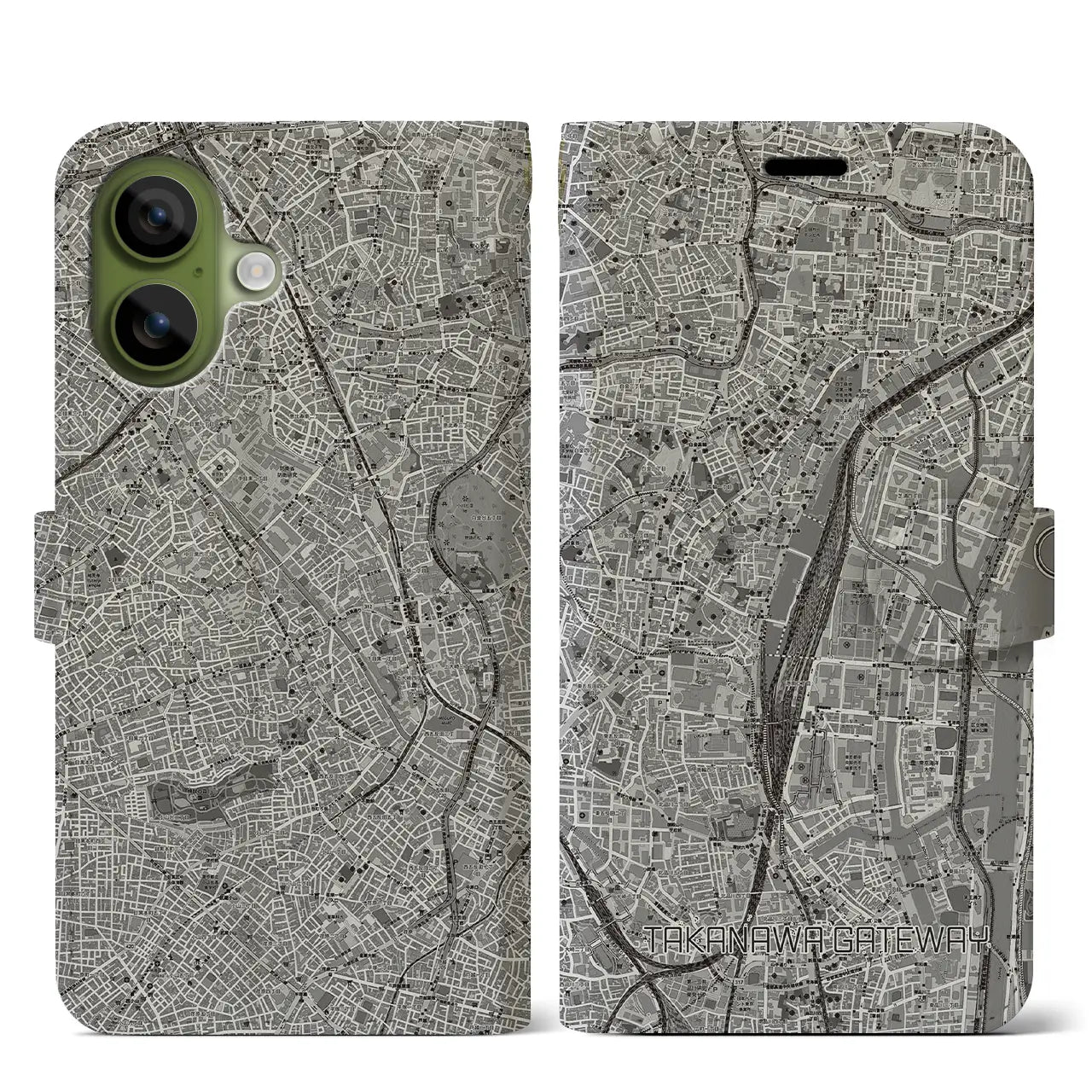 【高輪ゲートウェイ(東京都)】地図柄iPhoneケース(手帳タイプ)