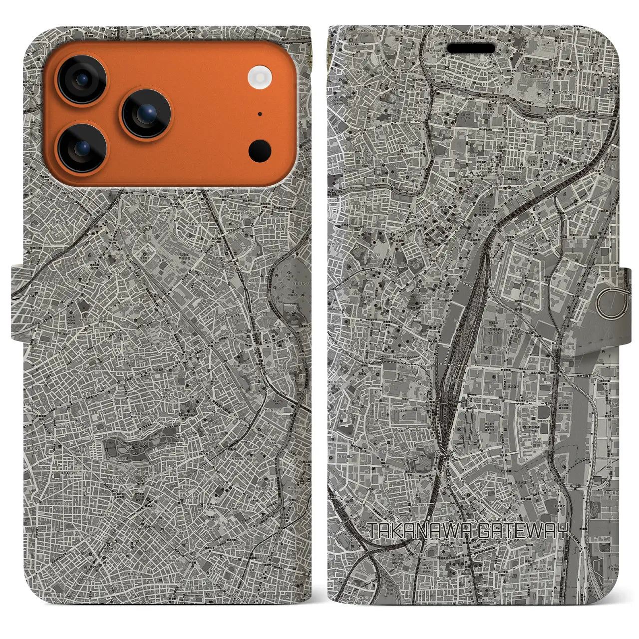 【高輪ゲートウェイ(東京都)】地図柄iPhoneケース(手帳タイプ)