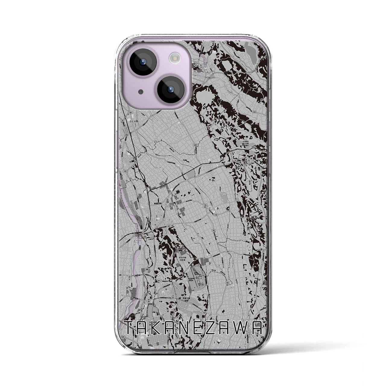 【高根沢(栃木県)】地図柄iPhoneケース(クリアタイプ)