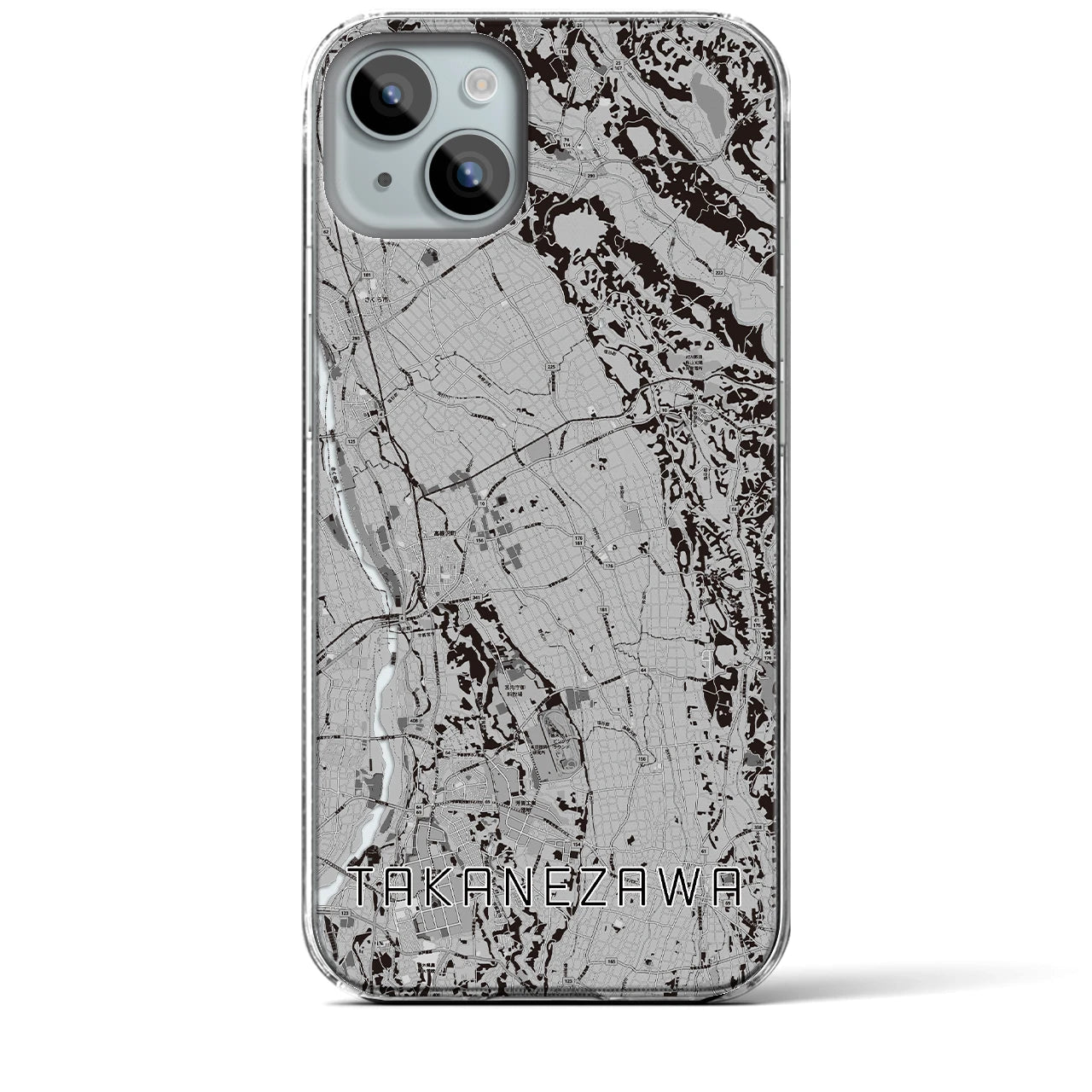 【高根沢(栃木県)】地図柄iPhoneケース(クリアタイプ)