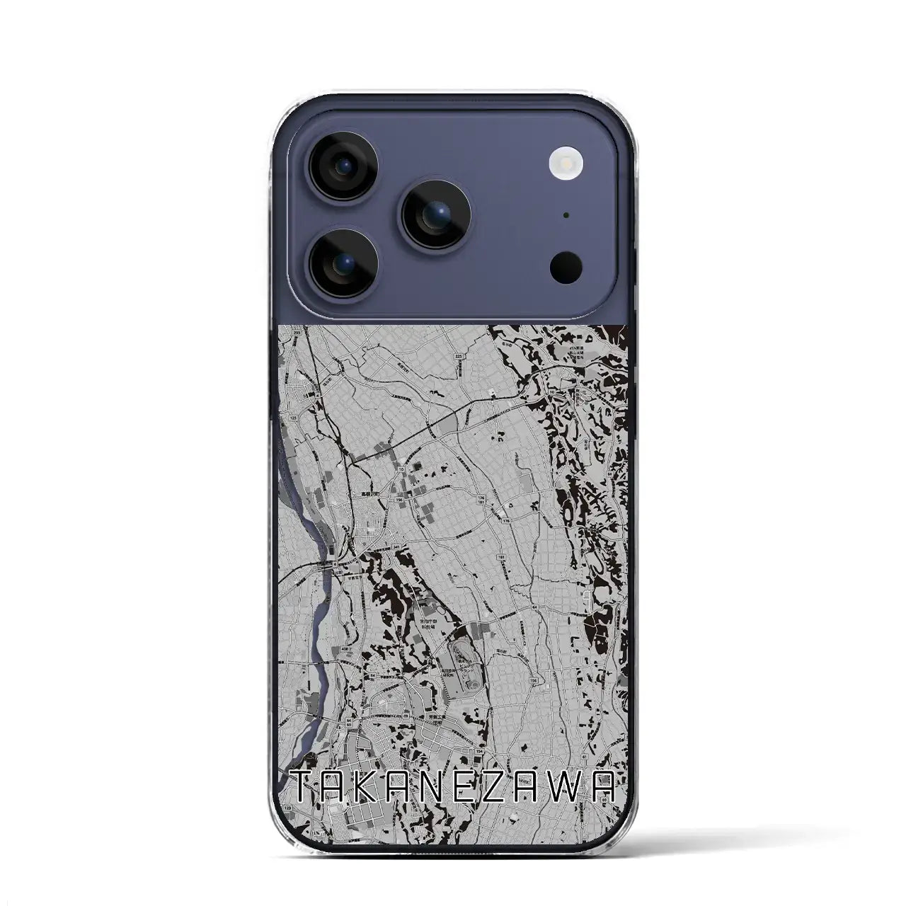 【高根沢(栃木県)】地図柄iPhoneケース(クリアタイプ)モノトーン・iPhone 17 Pro Max 用