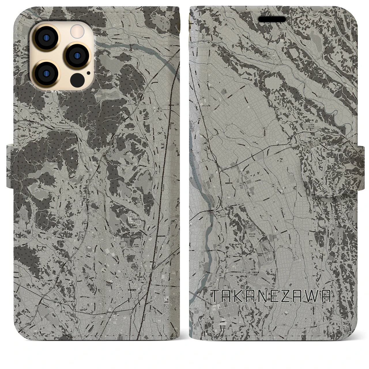 【高根沢(栃木県)】地図柄iPhoneケース(手帳タイプ)